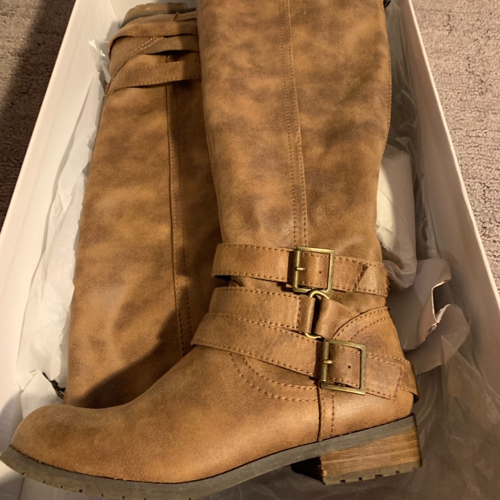 Madden Girl Campus Brown Riding Boots